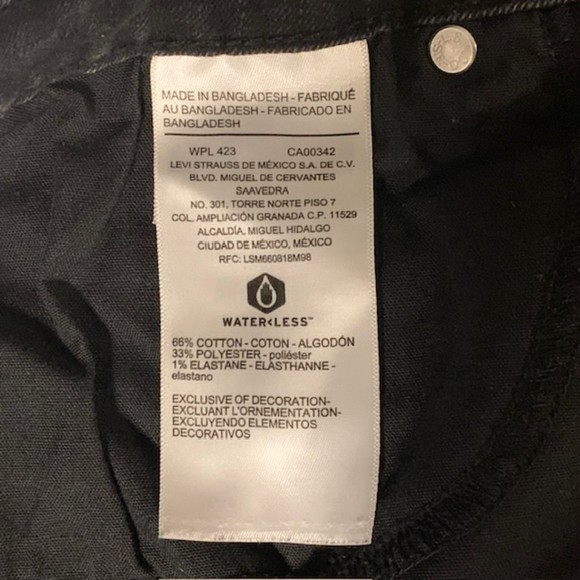 Denizen from Levis Black Mid Rise Slim Cotton Polyester Blend Jeans Sz 14M - Picture 7 of 10
